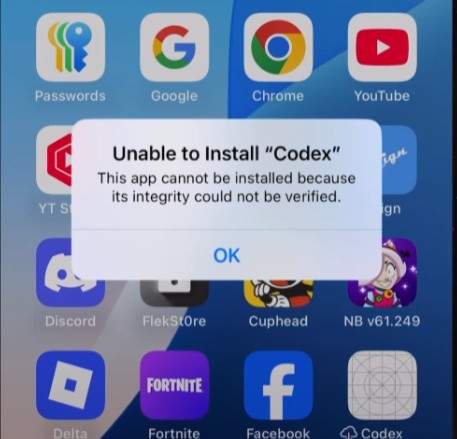 Unable to Install Codex iOS